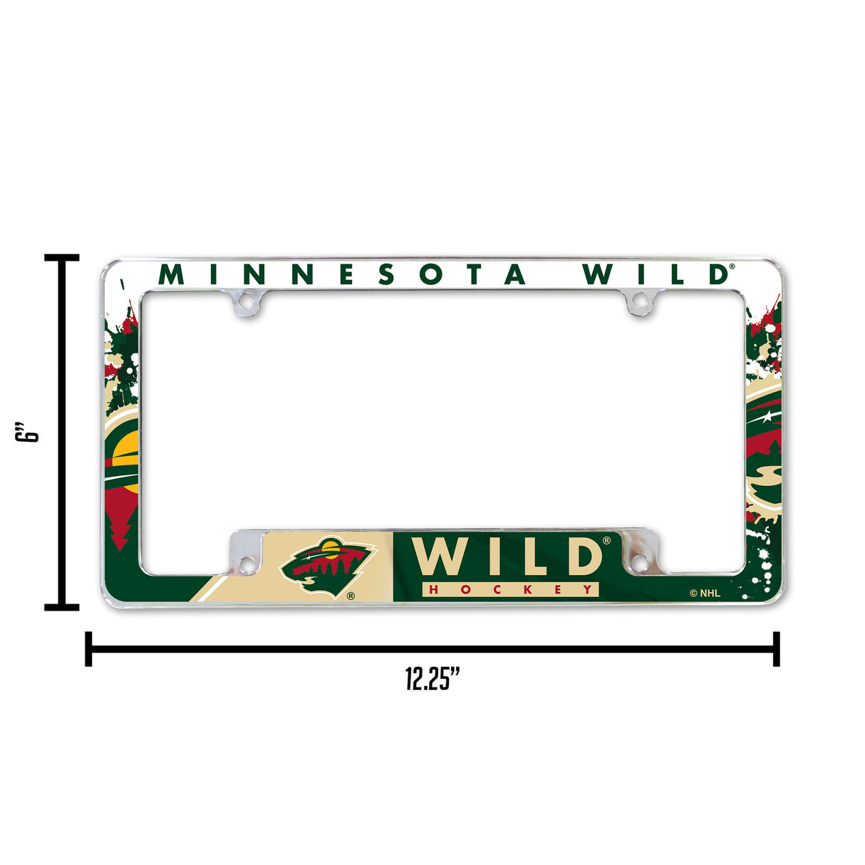NHL Minnesota Wild All Over Chrome License Plate Frame Fan Gear NHL Minnesota Wild