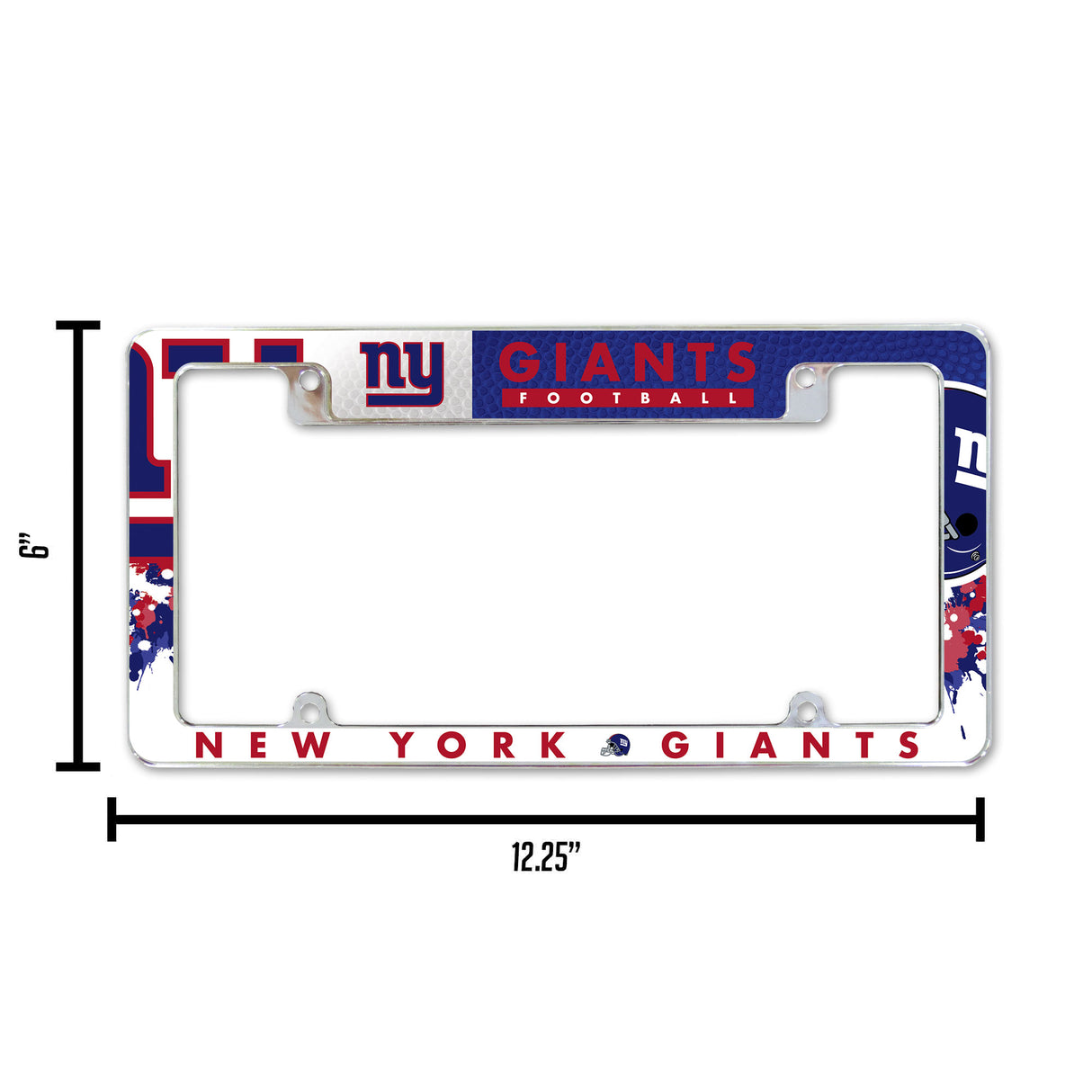 NFL New York Giants All Over Chrome License Plate Frame Fan Gear NFL New York Giants