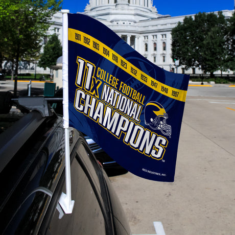 NCAA Michigan Wolverines Car Flag Fan Gear NCAA Michigan Wolverines