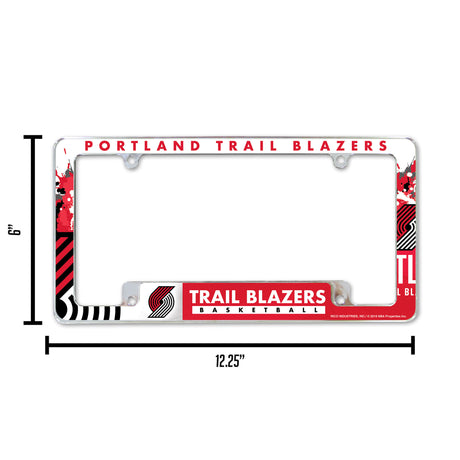 NBA Portland Trail Blazers All Over Chrome Frame Fan Gear NBA Portland Trail Blazers