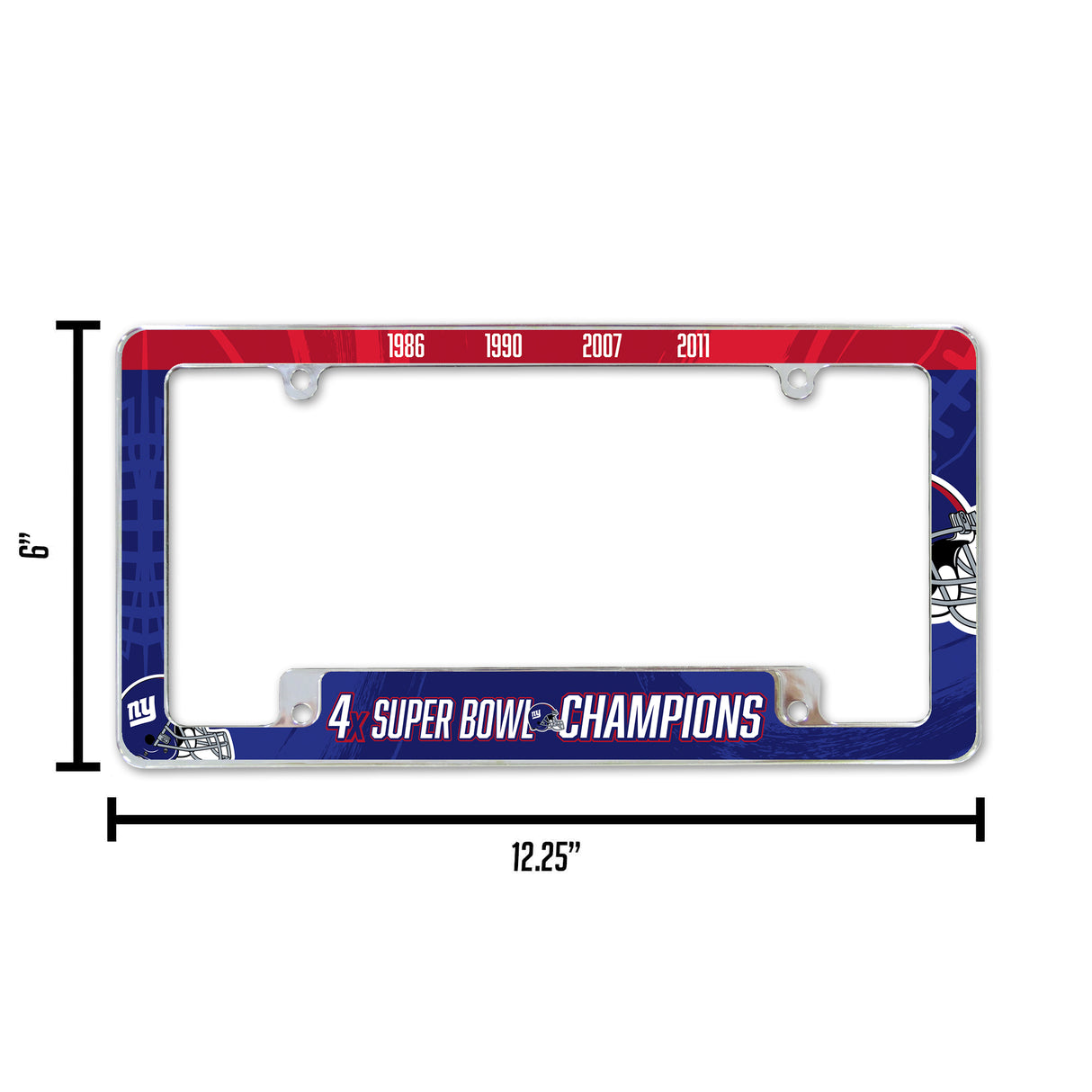 NFL New York Giants All Over Chrome License Plate Frame Fan Gear NFL New York Giants