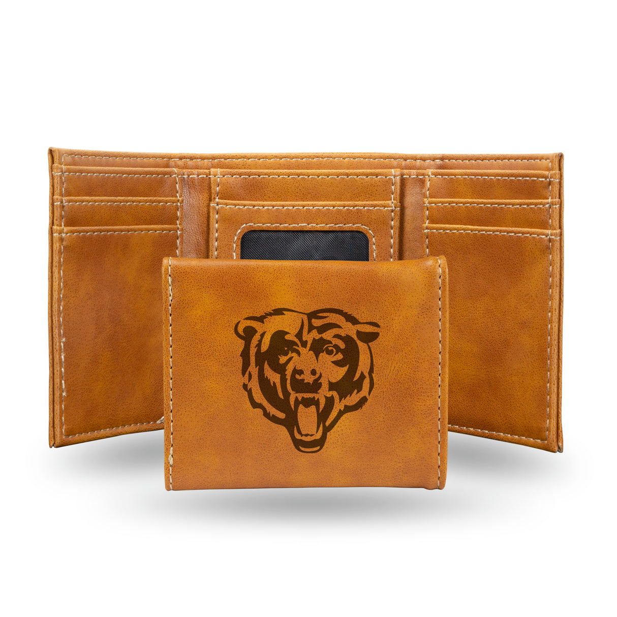 NFL Chicago Bears Laser Engraved Trifold Wallet Fan Gear NFL Chicago Bears