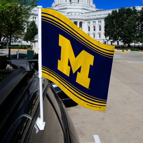 NCAA Michigan Wolverines Car Flag Fan Gear NCAA Michigan Wolverines