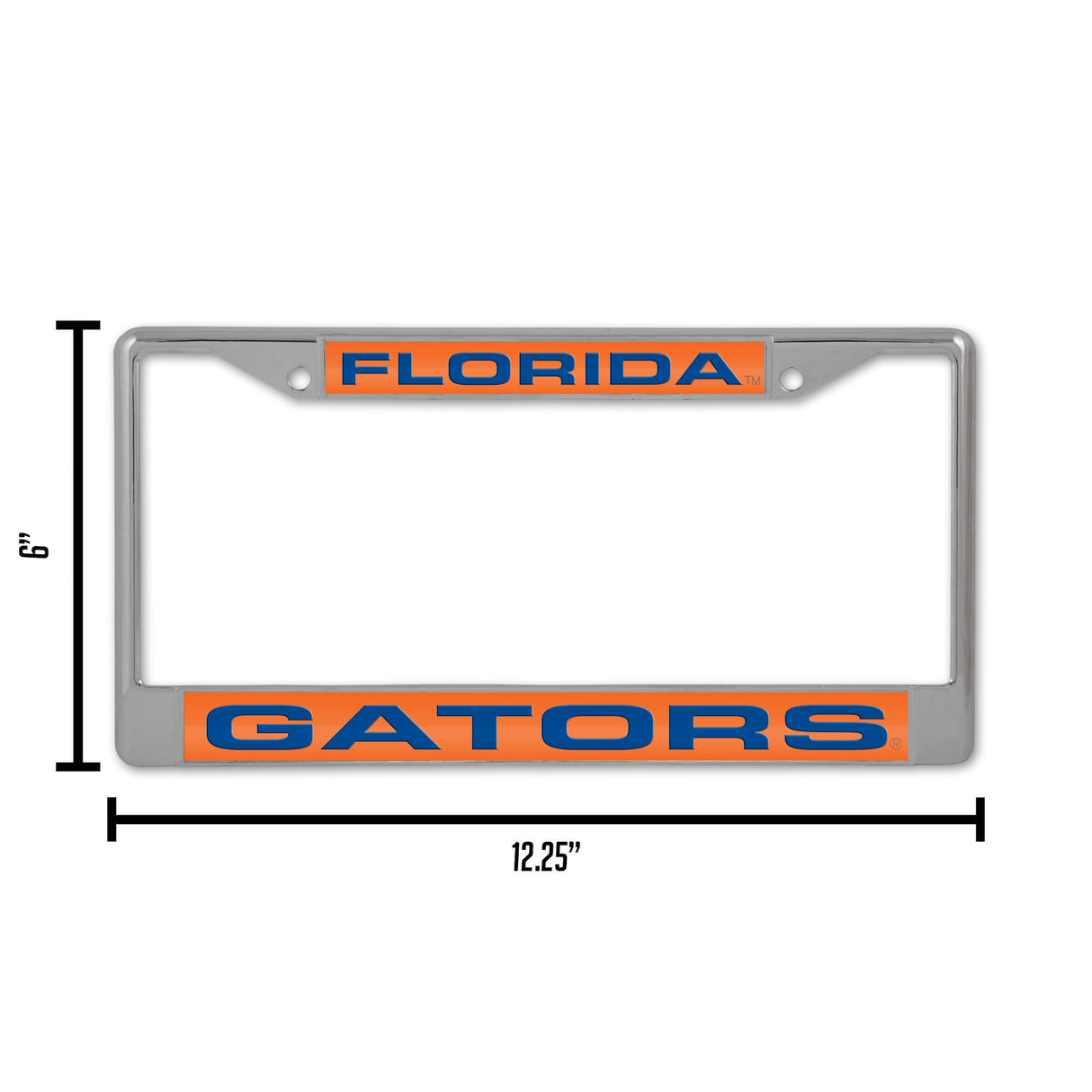 NCAA Florida Gators Laser Cut Chrome License Plate Frame Fan Gear NCAA Florida Gators
