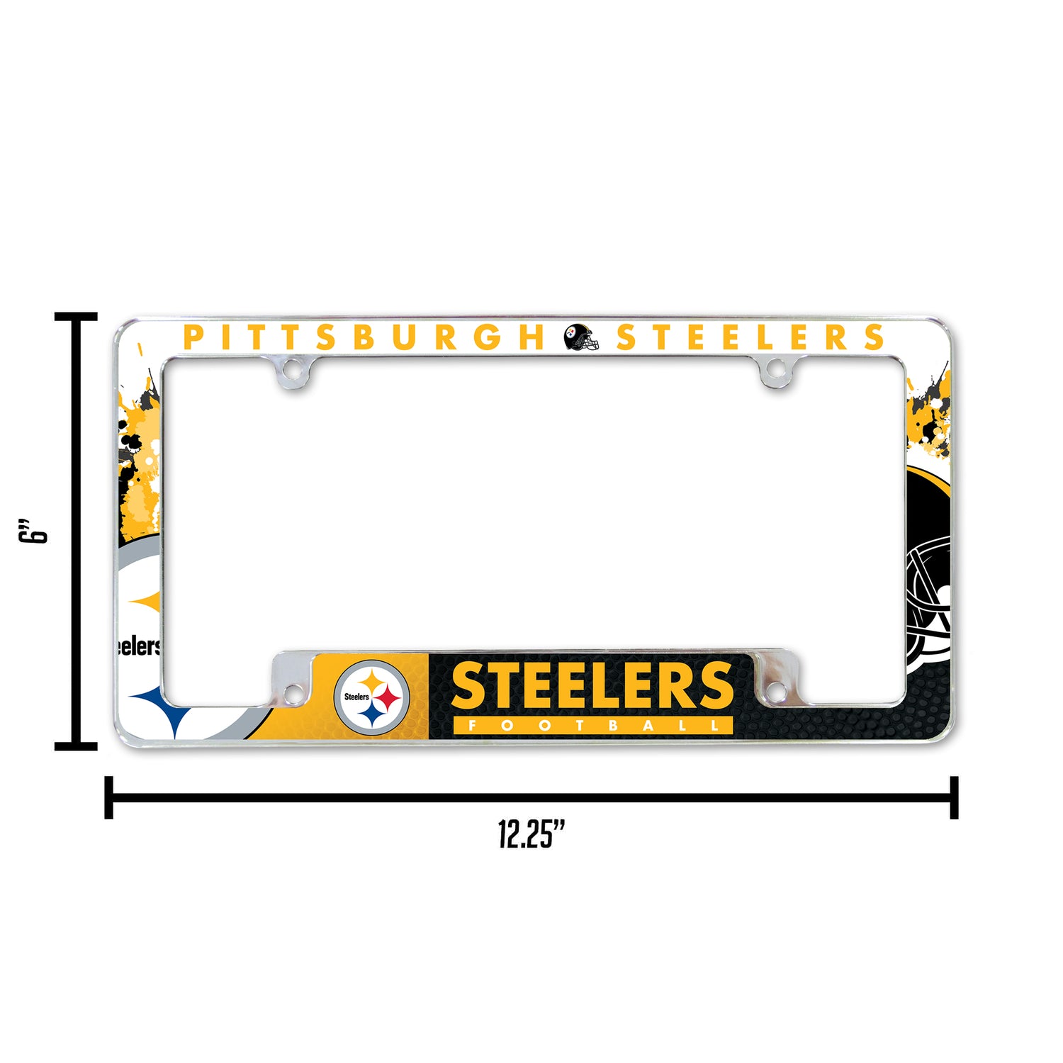 NFL Pittsburgh Steelers All Over Chrome Frame Fan Gear NFL Pittsburgh Steelers