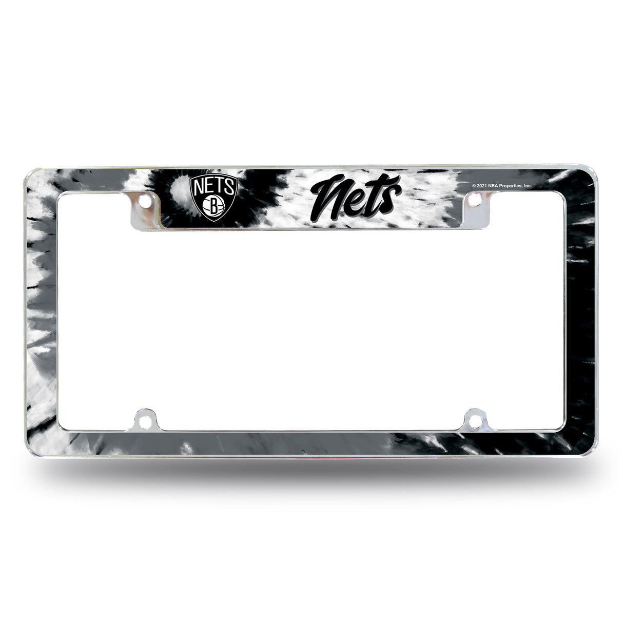 NBA Brooklyn Nets All Over Chrome License Plate Frame Fan Gear NBA Brooklyn Nets