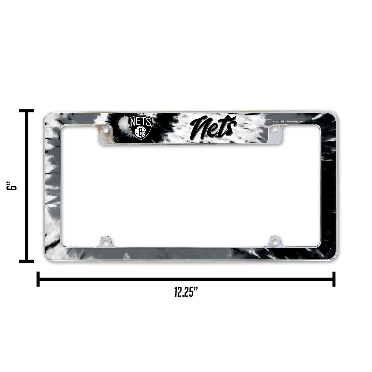 NBA Brooklyn Nets All Over Chrome License Plate Frame Fan Gear NBA Brooklyn Nets