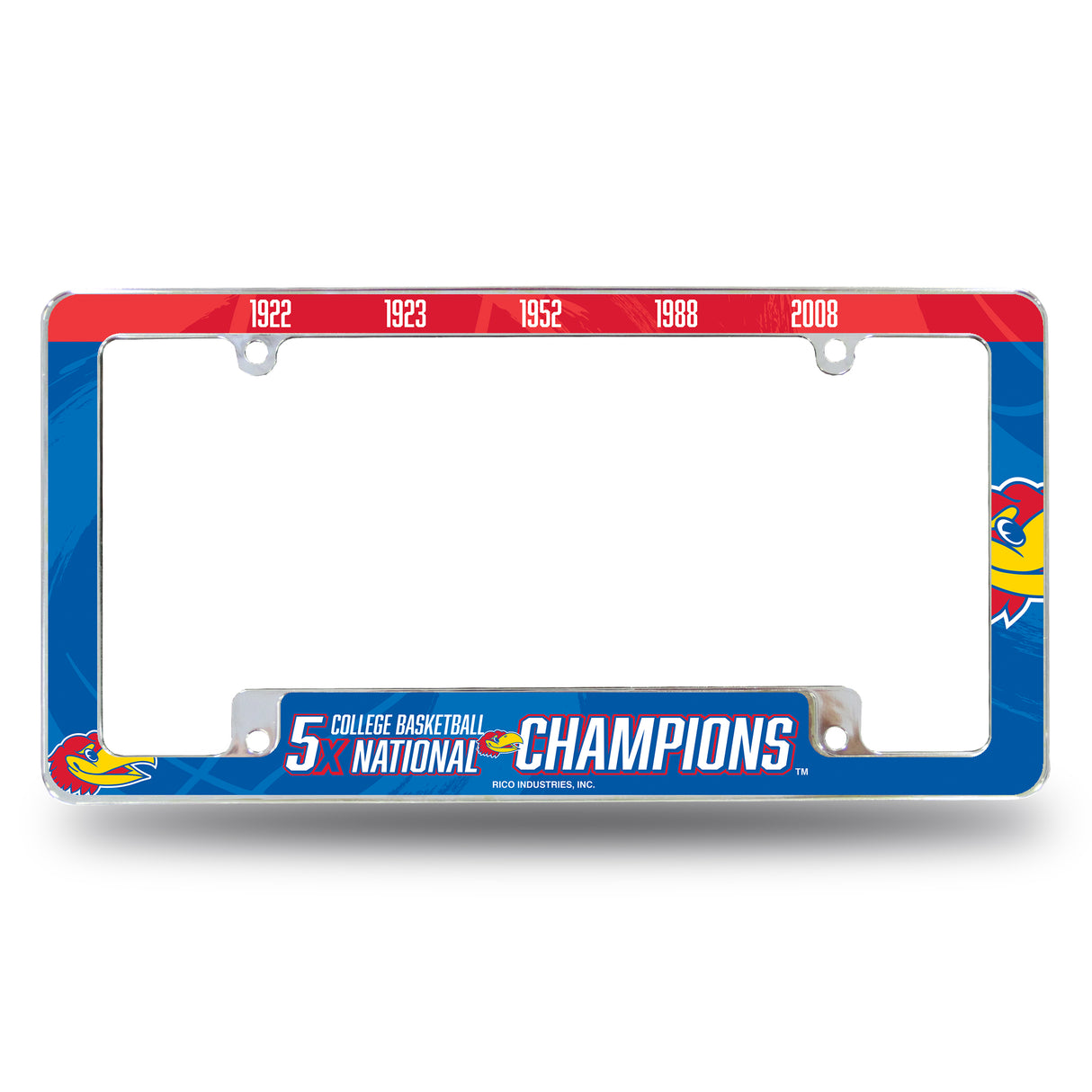 NCAA Kansas Jayhawks All Over Chrome License Plate Frame Fan Gear NCAA Kansas Jayhawks