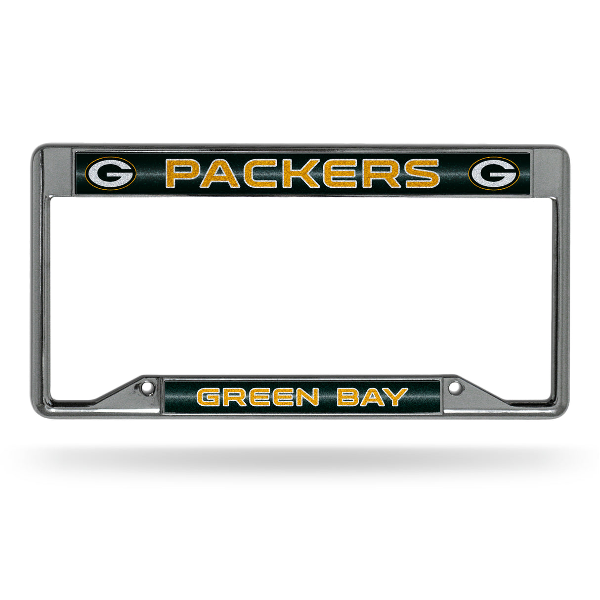 NFL Green Bay Packers Chrome Glitter License Plate Frame Fan Gear NFL Green Bay Packers
