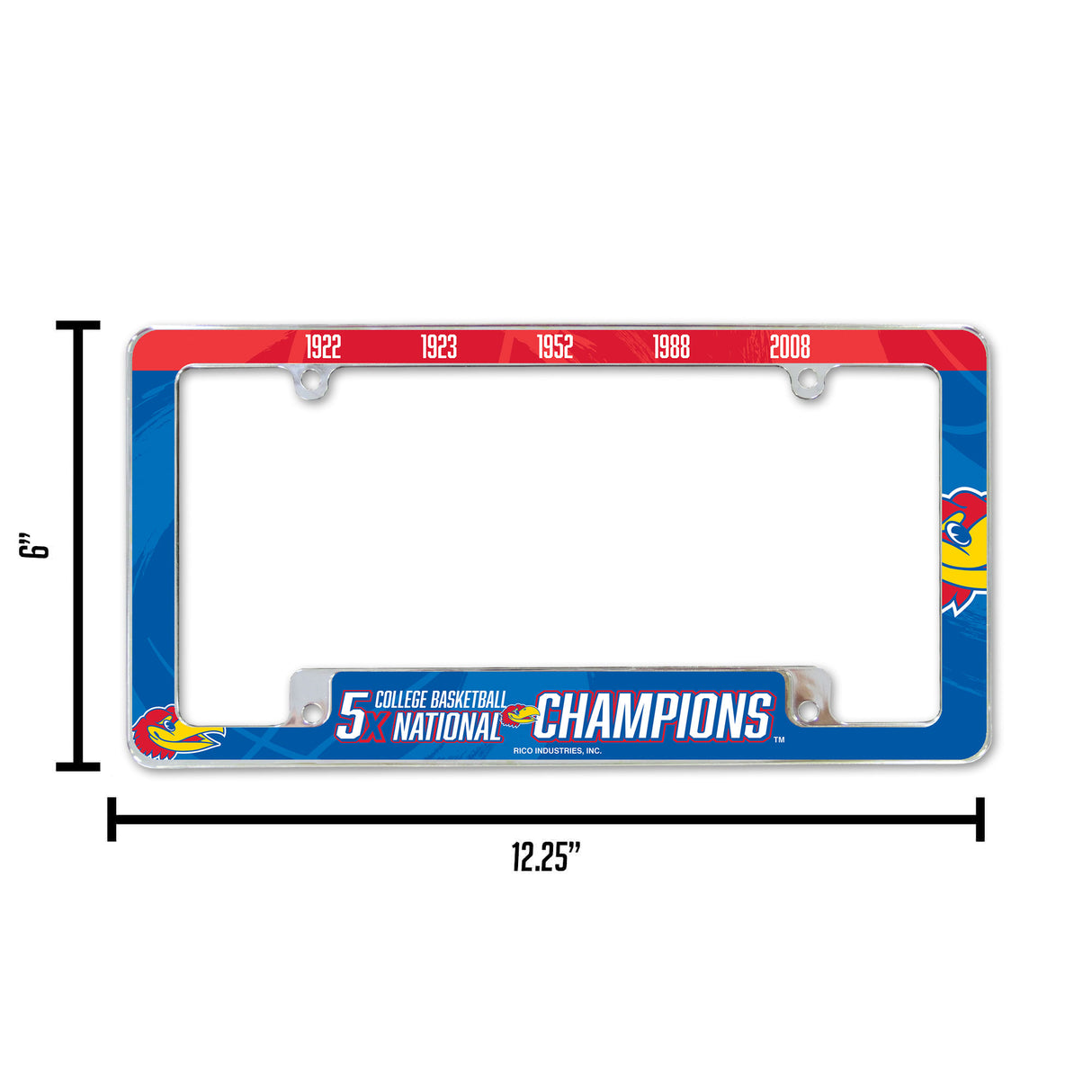 NCAA Kansas Jayhawks All Over Chrome License Plate Frame Fan Gear NCAA Kansas Jayhawks