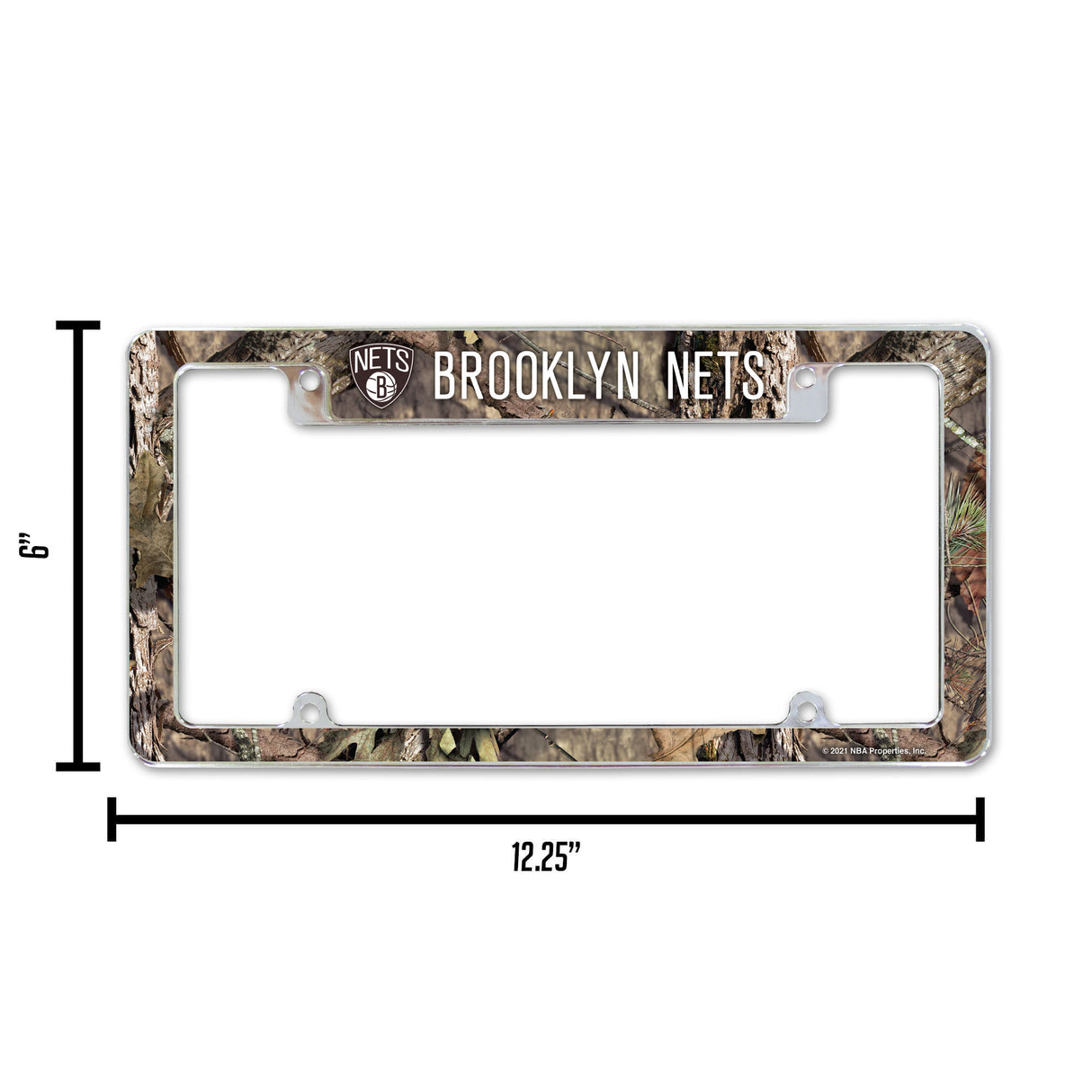 NBA Brooklyn Nets All Over Chrome License Plate Frame Fan Gear NBA Brooklyn Nets