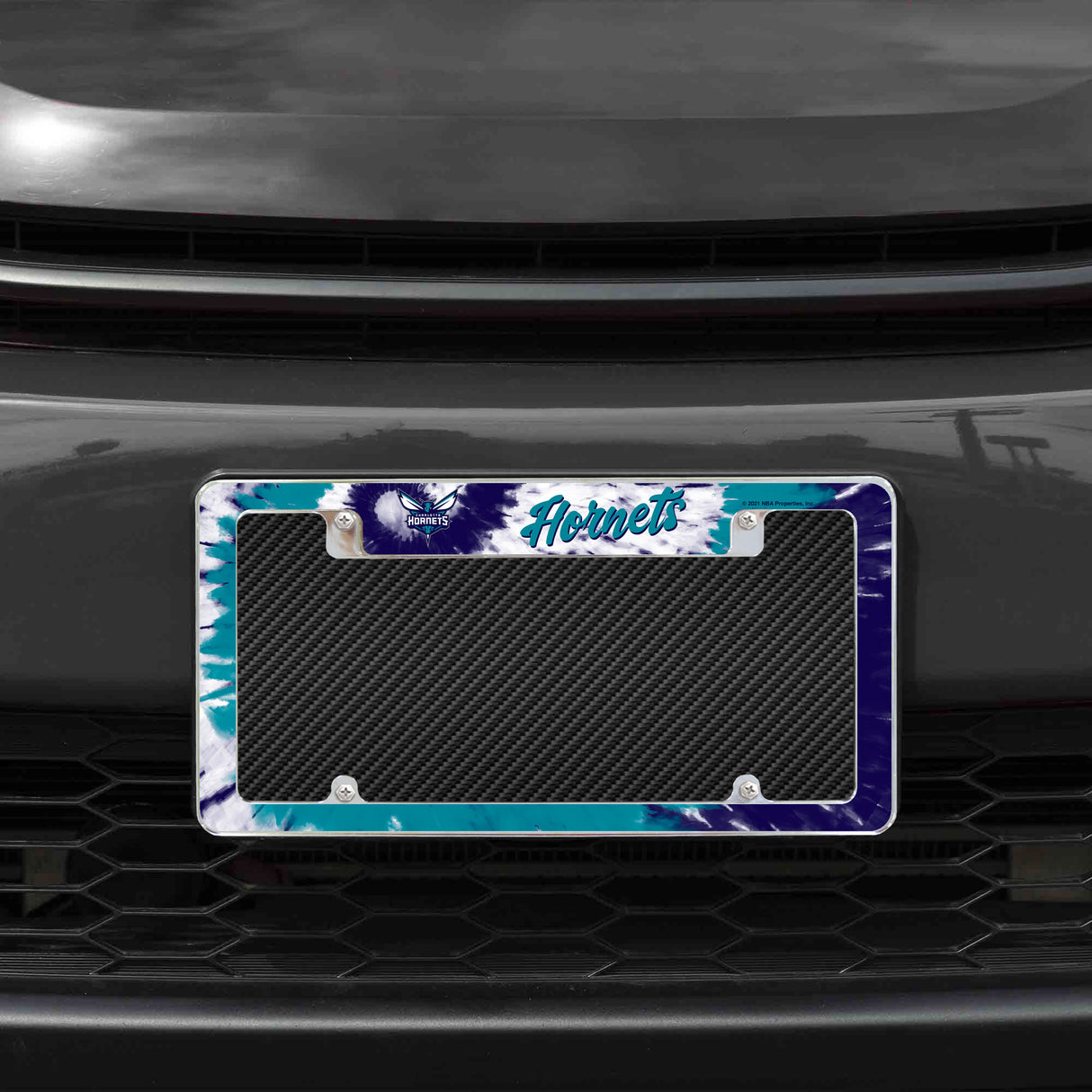 NBA Charlotte Hornets All Over Chrome License Plate Frame Fan Gear NBA Charlotte Hornets