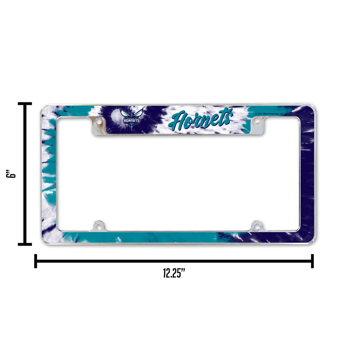 NBA Charlotte Hornets All Over Chrome License Plate Frame Fan Gear NBA Charlotte Hornets
