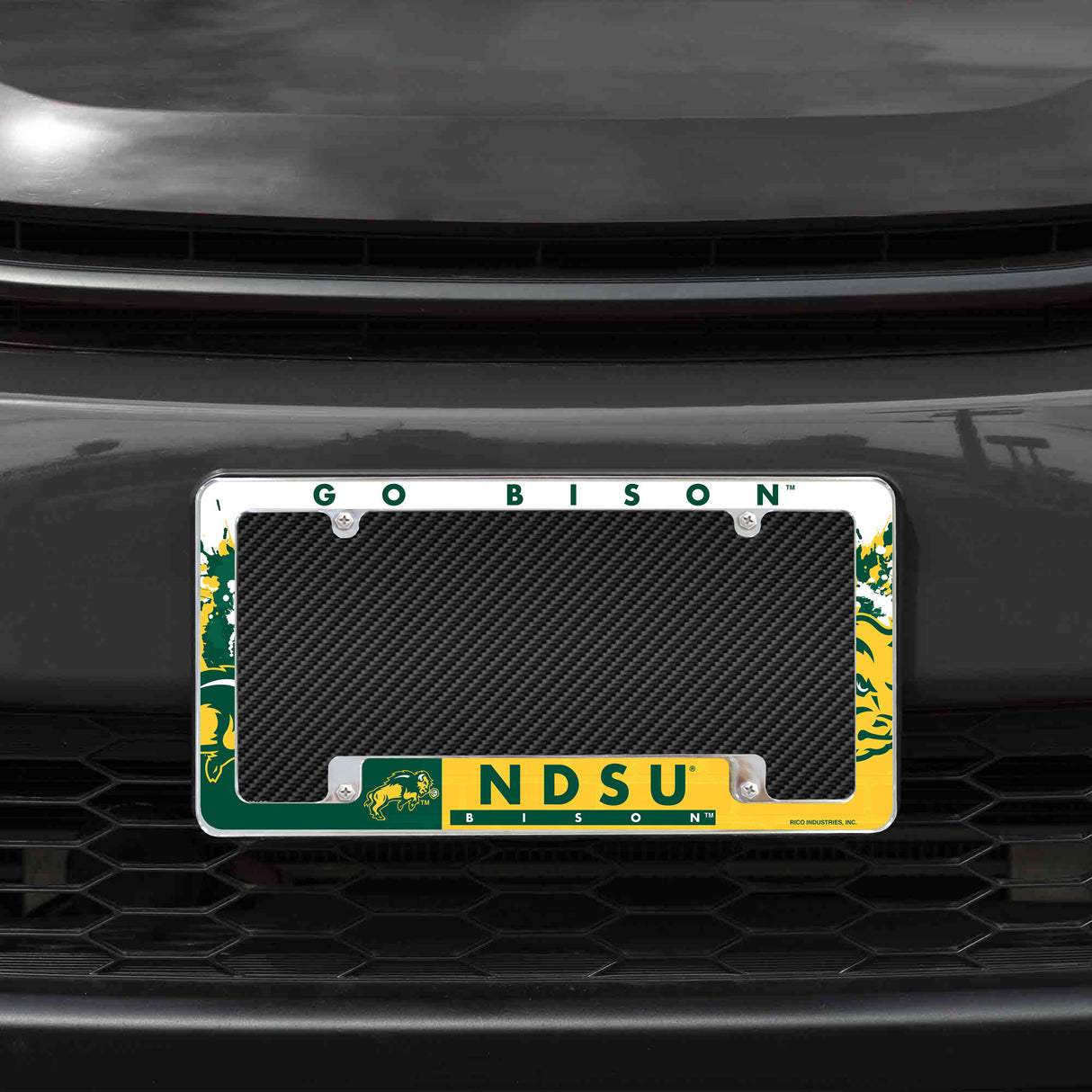 NCAA North Dakota State Bisons All Over Chrome License Plate Frame Fan Gear NCAA North Dakota State Bisons