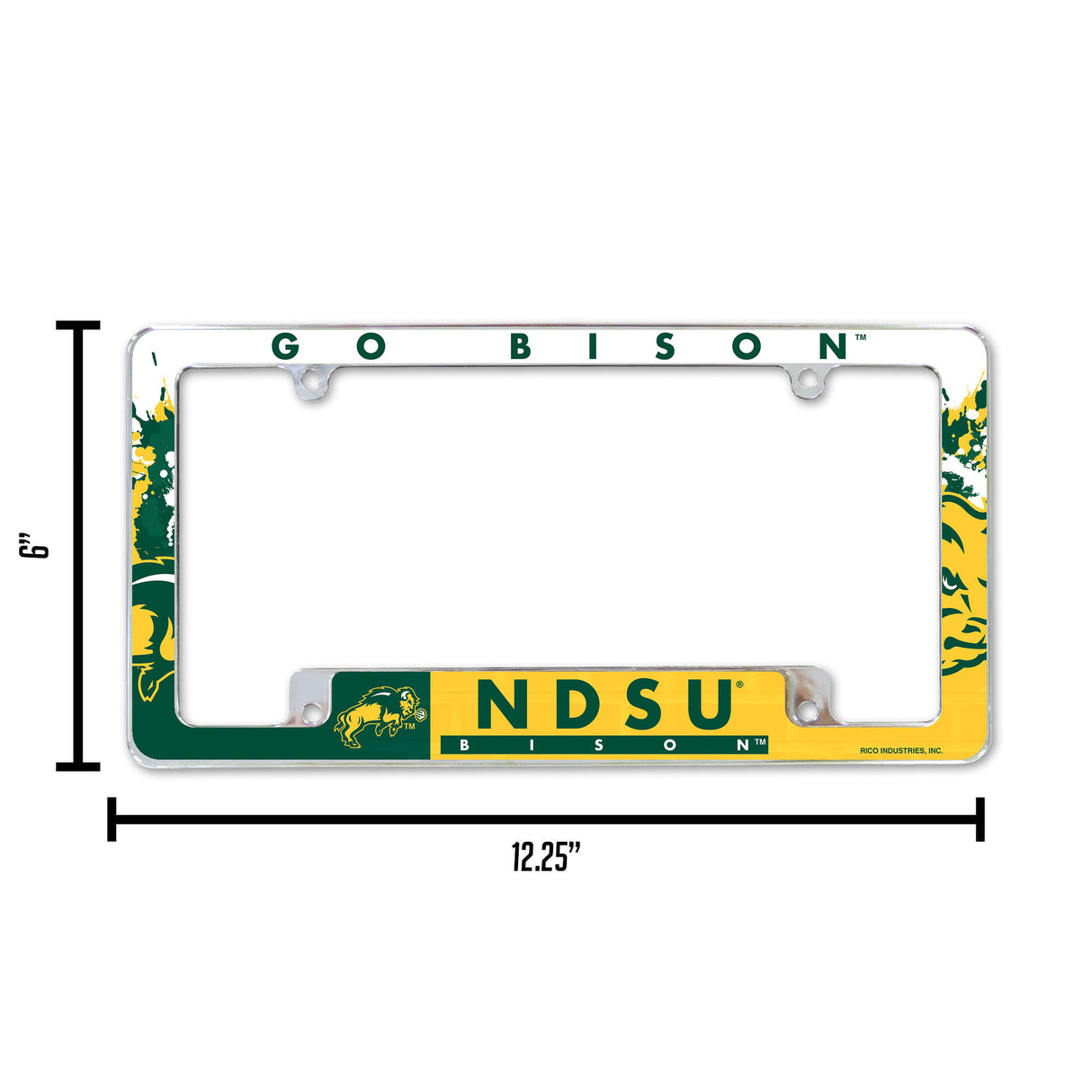 NCAA North Dakota State Bisons All Over Chrome License Plate Frame Fan Gear NCAA North Dakota State Bisons