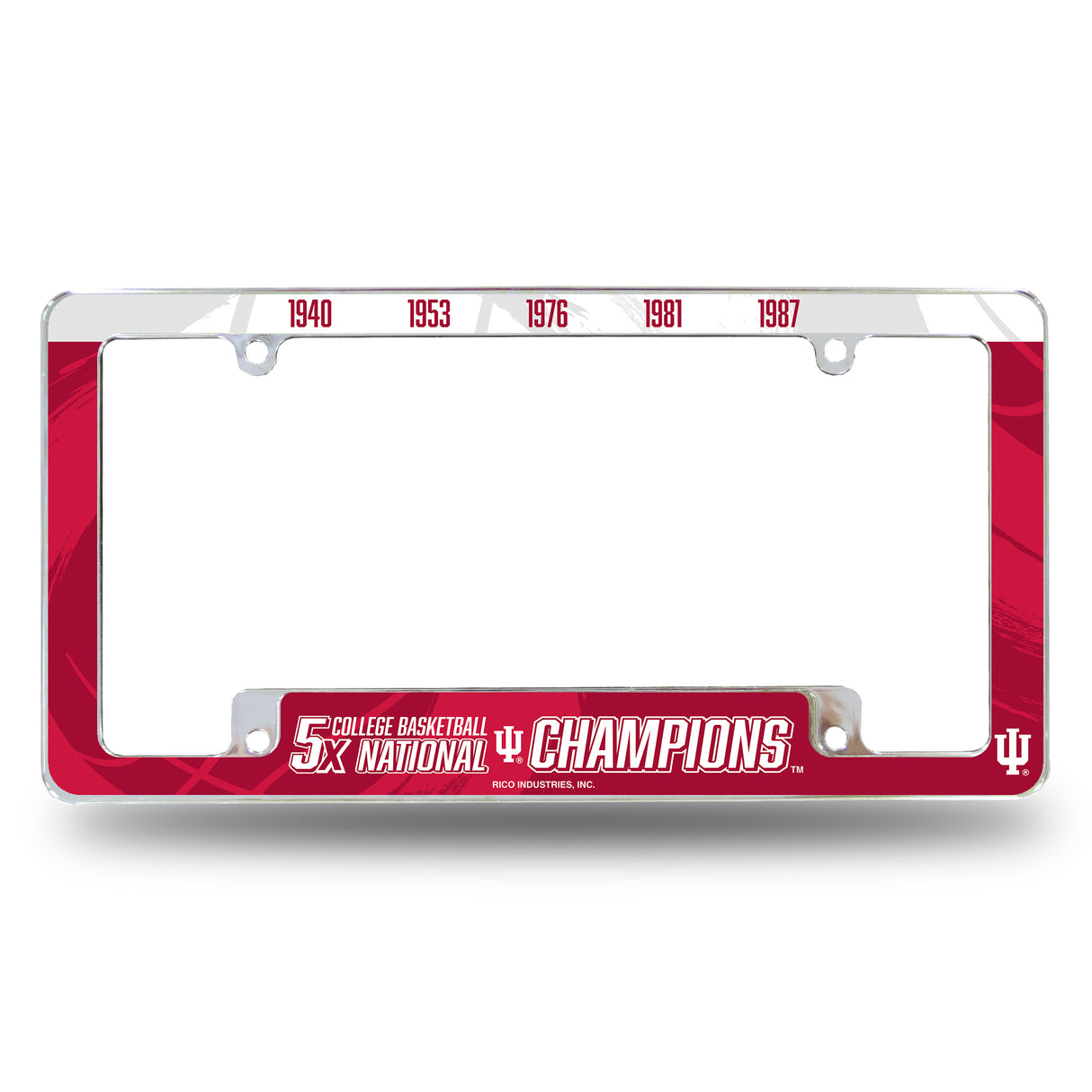 NCAA Indiana Hoosiers All Over Chrome License Plate Frame Fan Gear NCAA Indiana Hoosiers