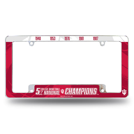 NCAA Indiana Hoosiers All Over Chrome License Plate Frame Fan Gear NCAA Indiana Hoosiers