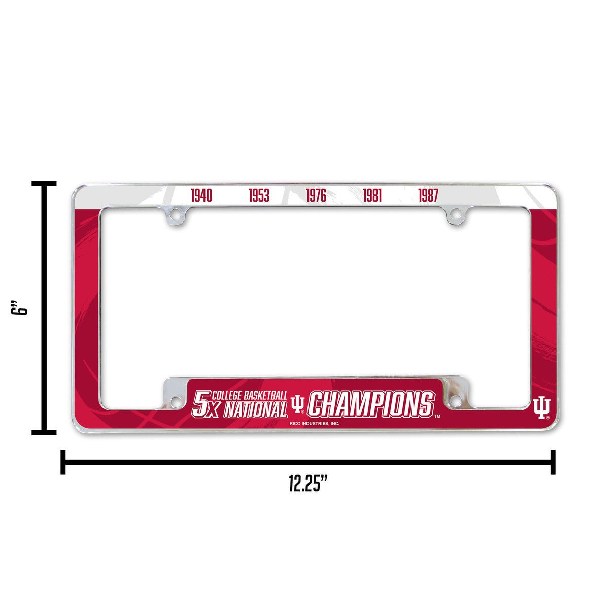 NCAA Indiana Hoosiers All Over Chrome License Plate Frame Fan Gear NCAA Indiana Hoosiers