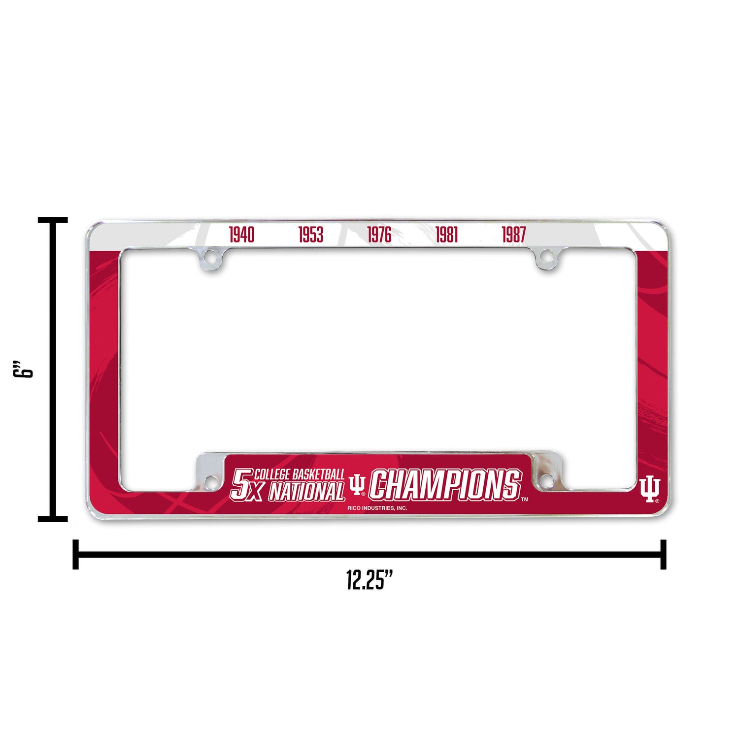 NCAA Indiana Hoosiers All Over Chrome License Plate Frame Fan Gear NCAA Indiana Hoosiers