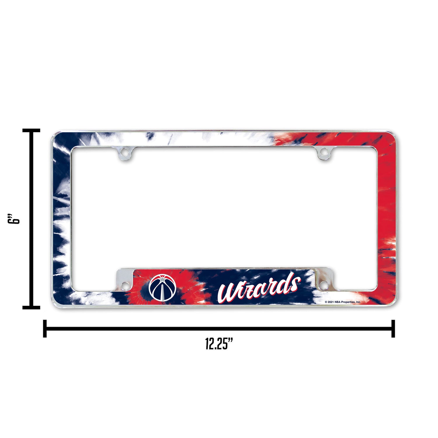 NBA Washington Wizards All Over Chrome License Plate Frame Fan Gear NBA Washington Wizards