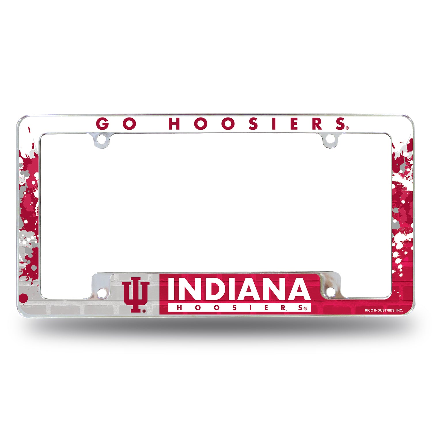 NCAA Indiana Hoosiers All Over Chrome License Plate Frame Fan Gear NCAA Indiana Hoosiers