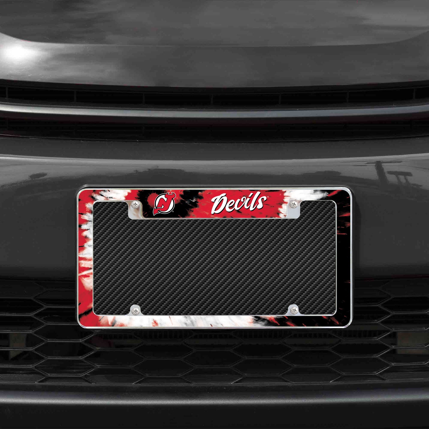NHL New Jersey Devils All Over Chrome License Plate Frame Fan Gear NHL New Jersey Devils