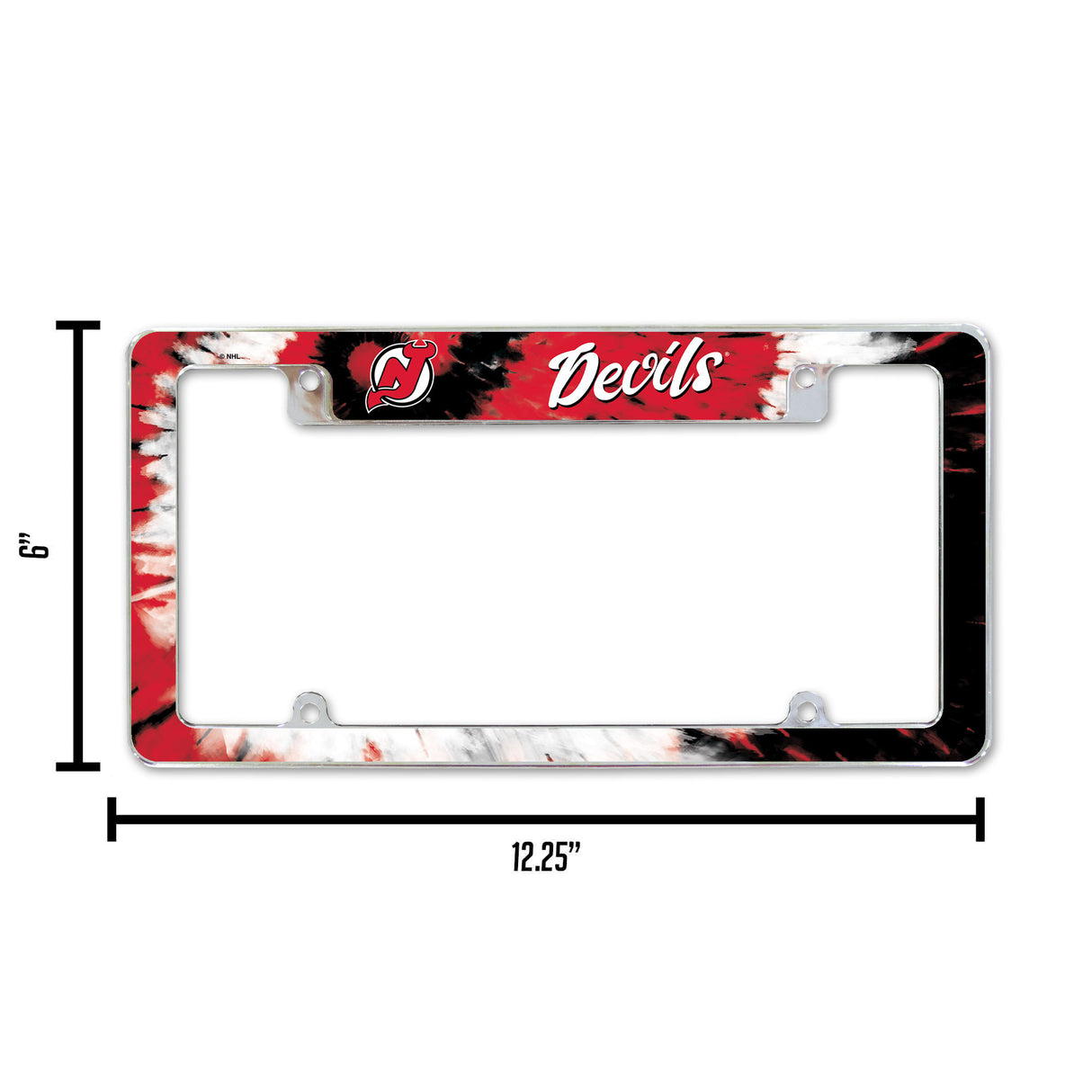 NHL New Jersey Devils All Over Chrome License Plate Frame Fan Gear NHL New Jersey Devils