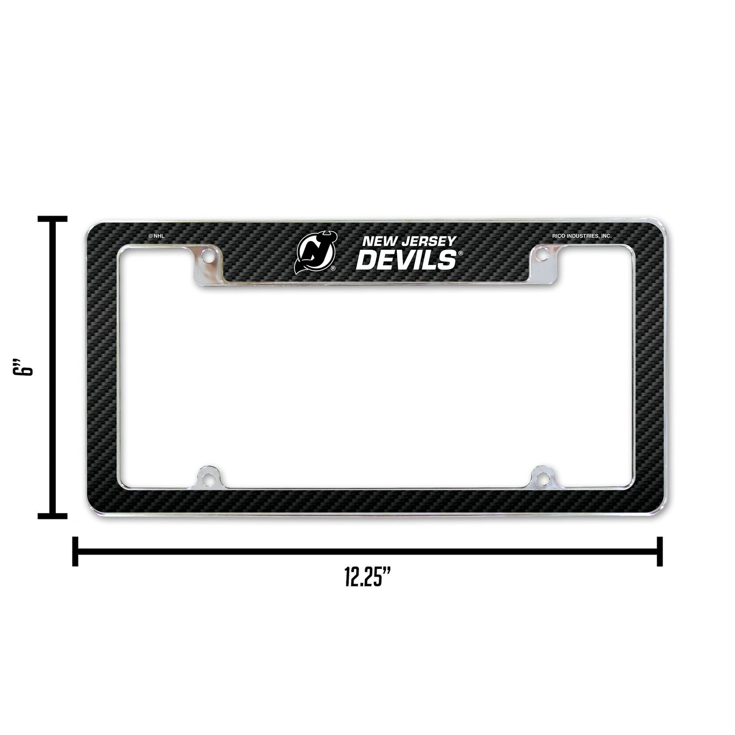 NHL New Jersey Devils All Over Chrome License Plate Frame Fan Gear NHL New Jersey Devils