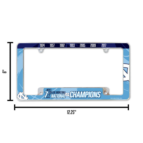 NCAA North Carolina Tar Heels All Over Chrome License Plate Frame Fan Gear NCAA North Carolina Tar Heels