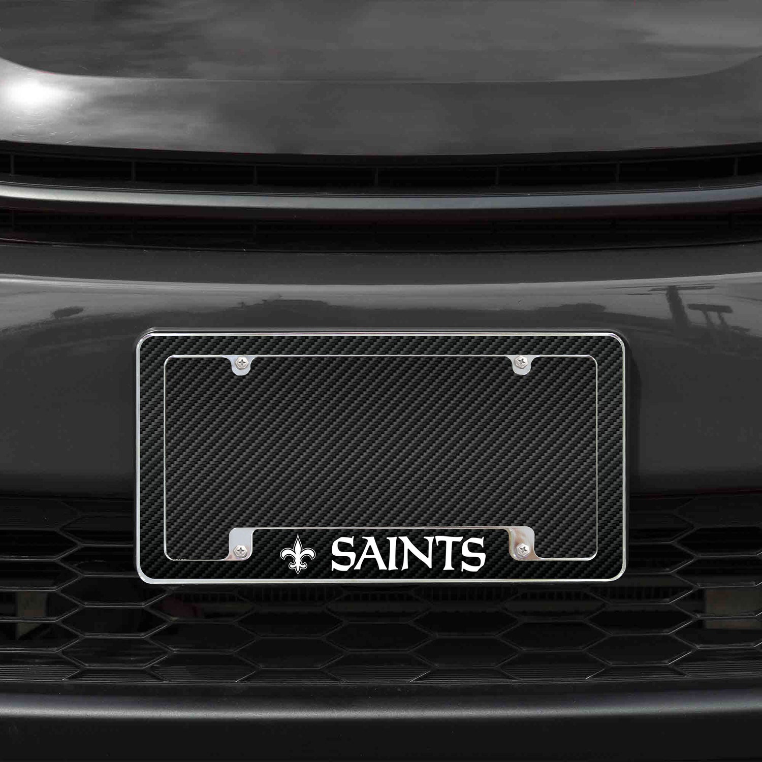 NFL New Orleans Saints All Over Chrome License Plate Frame Fan Gear NFL New Orleans Saints