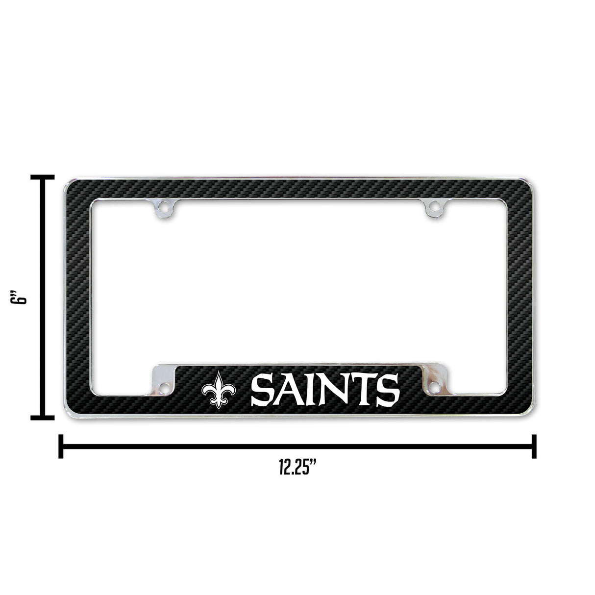 NFL New Orleans Saints All Over Chrome License Plate Frame Fan Gear NFL New Orleans Saints