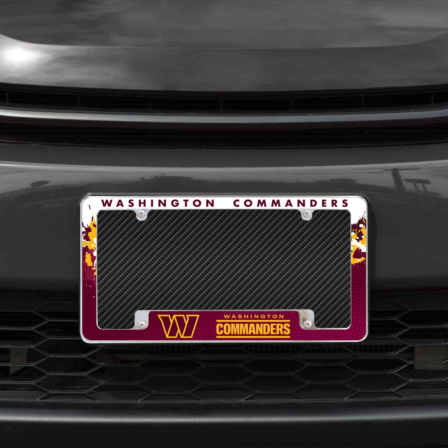 NFL Washington Commanders All Over Chrome License Plate Frame Fan Gear NFL Washington Commanders