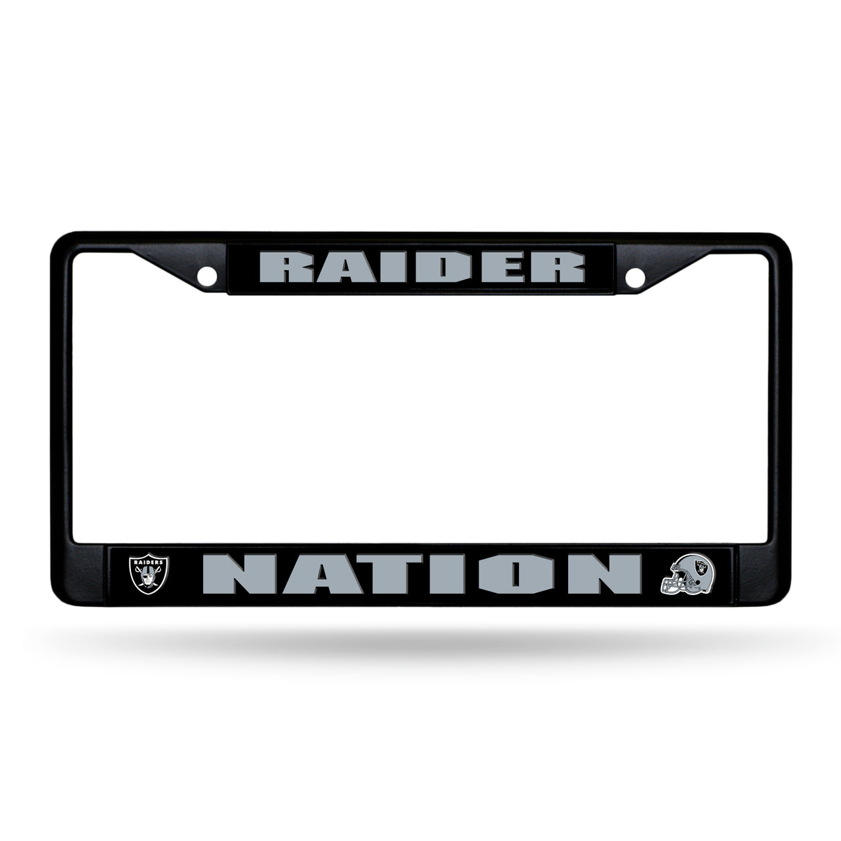 NFL Las Vegas Raiders Black Chrome License Plate Frame Fan Gear NFL Las Vegas Raiders