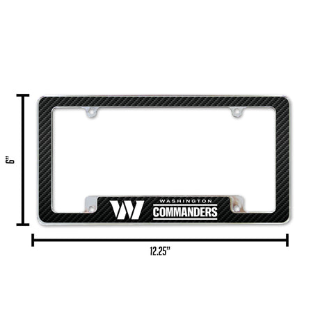 NFL Washington Commanders All Over Chrome License Plate Frame Fan Gear NFL Washington Commanders