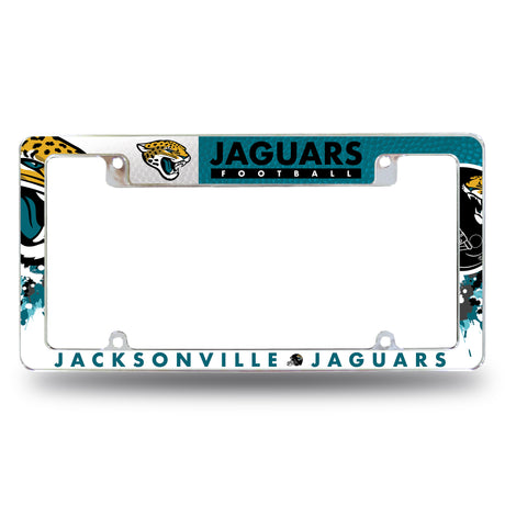 NFL Jacksonville Jaguars All Over Chrome License Plate Frame Fan Gear NFL Jacksonville Jaguars