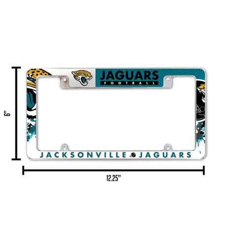 NFL Jacksonville Jaguars All Over Chrome License Plate Frame Fan Gear NFL Jacksonville Jaguars
