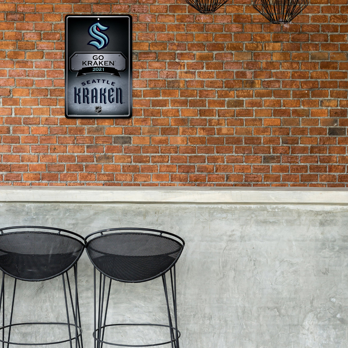 NHL Seattle Kraken Large Metal Sign Fan Gear NHL Seattle Kraken