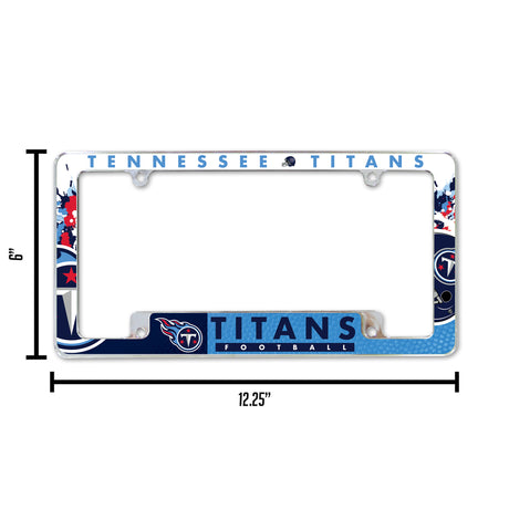 NFL Tennessee Titans All Over Chrome License Plate Frame Fan Gear NFL Tennessee Titans