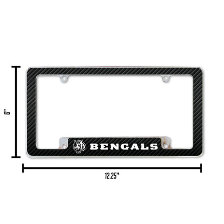 NFL Cincinnati Bengals All Over Chrome License Plate Frame Fan Gear NFL Cincinnati Bengals