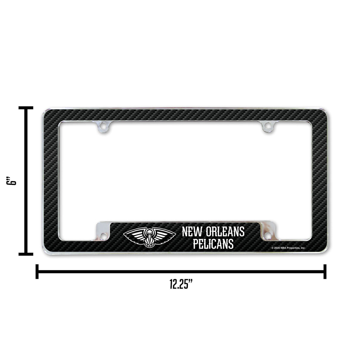 NBA New Orleans Pelicans All Over Chrome License Plate Frame Fan Gear NBA New Orleans Pelicans