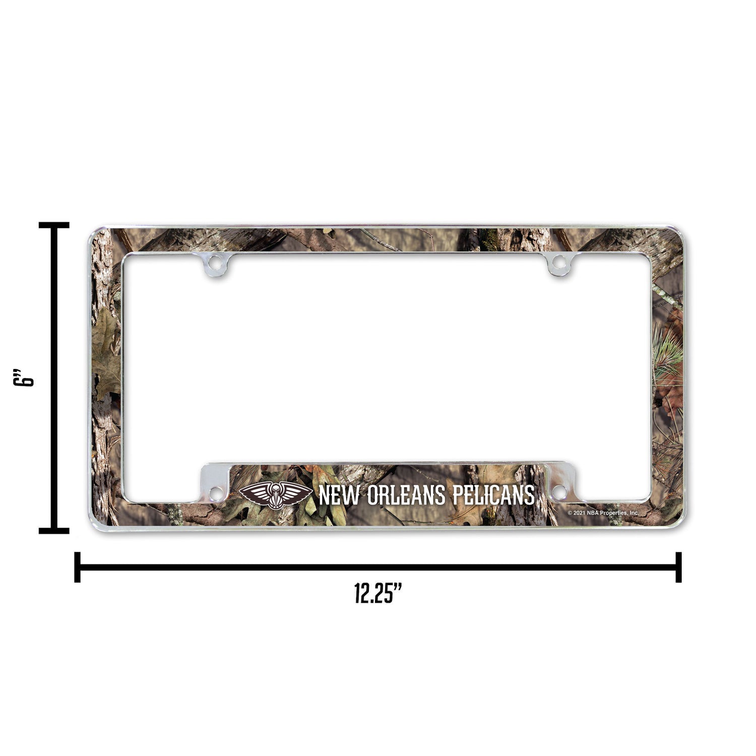 NBA New Orleans Pelicans All Over Chrome License Plate Frame Fan Gear NBA New Orleans Pelicans