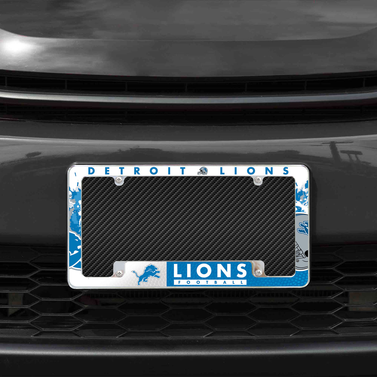 NFL Detroit Lions All Over Chrome License Plate Frame Fan Gear NFL Detroit Lions