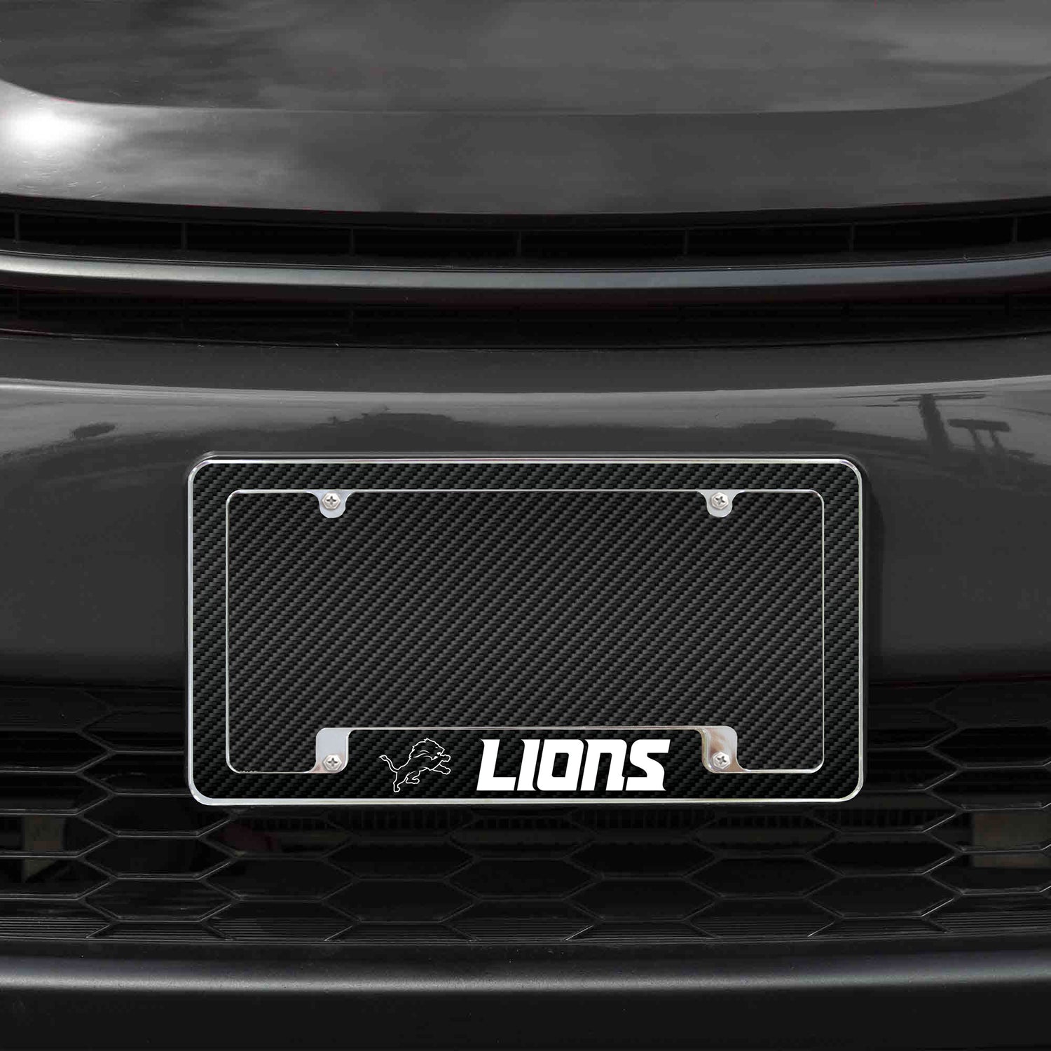 NFL Detroit Lions All Over Chrome License Plate Frame Fan Gear NFL Detroit Lions