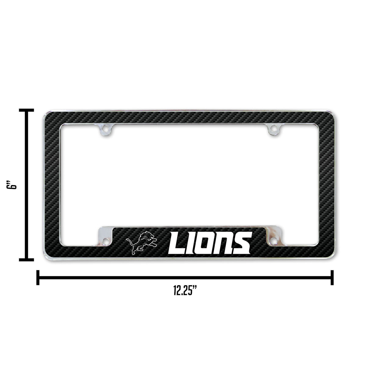 NFL Detroit Lions All Over Chrome License Plate Frame Fan Gear NFL Detroit Lions