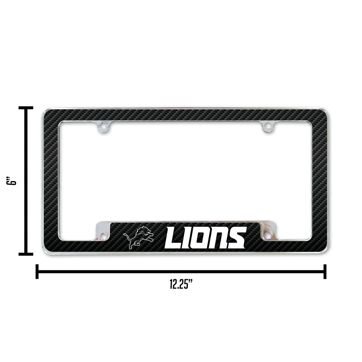 NFL Detroit Lions All Over Chrome License Plate Frame Fan Gear NFL Detroit Lions