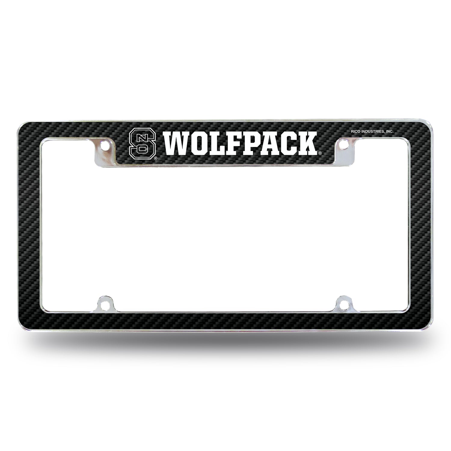 NCAA North Carolina State Wolfpack All Over Chrome License Plate Frame Fan Gear NCAA North Carolina State Wolfpack