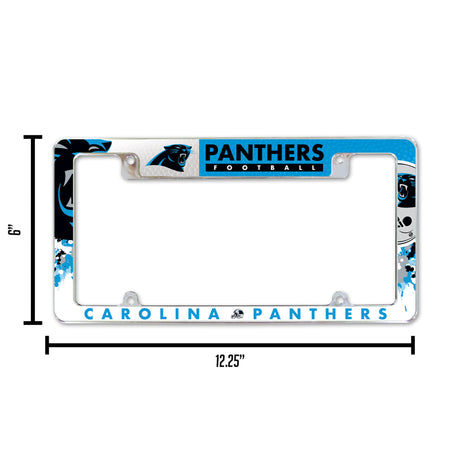NFL Carolina Panthers All Over Chrome License Plate Frame Fan Gear NFL Carolina Panthers