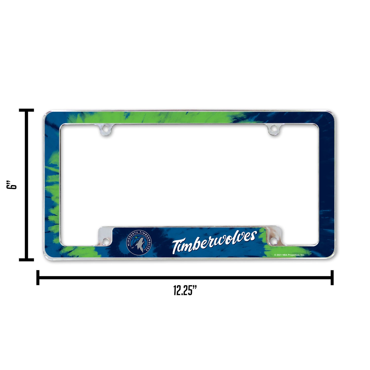 NBA Minnesota Timberwolves All Over Chrome License Plate Frame Fan Gear NBA Minnesota Timberwolves