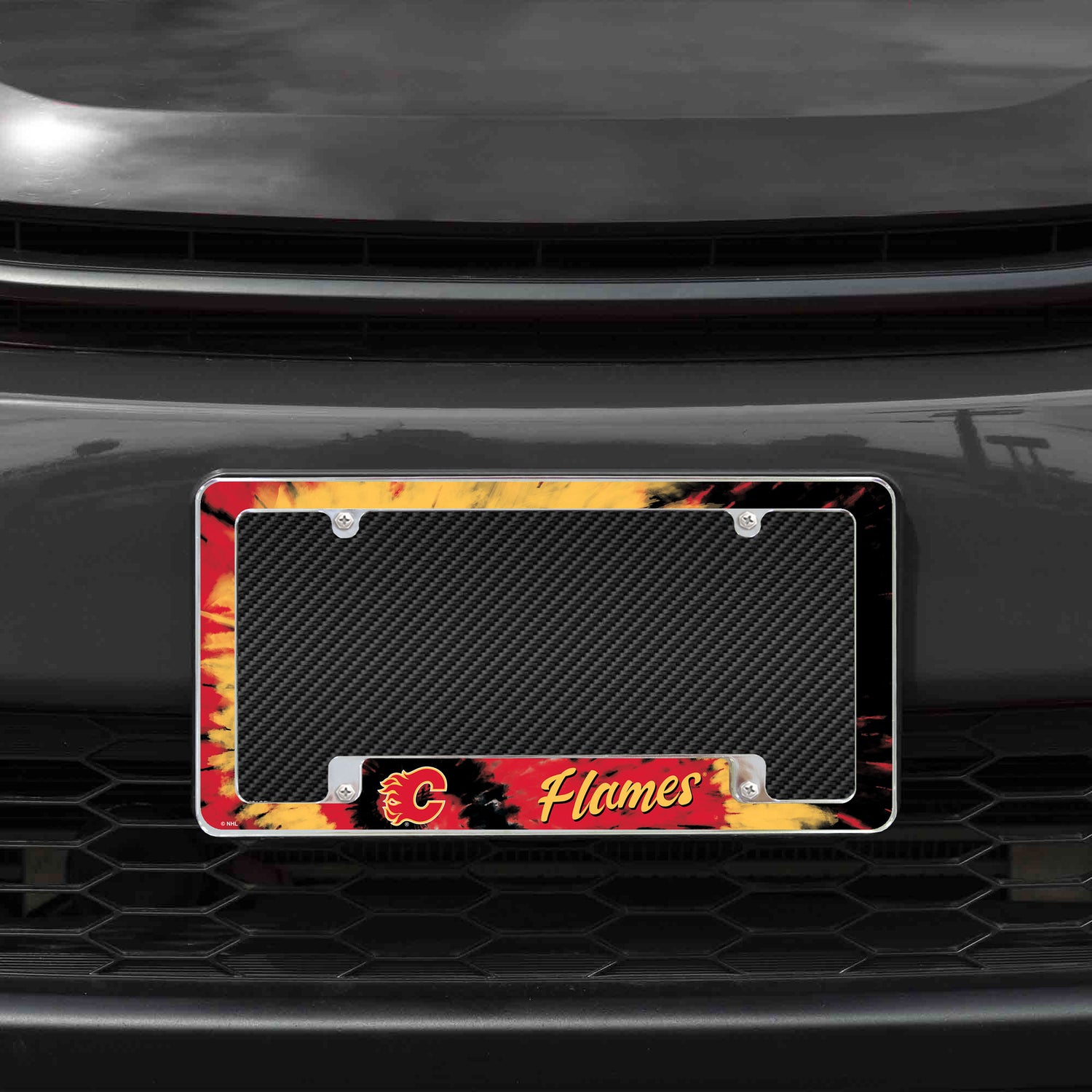 NHL Calgary Flames All Over Chrome License Plate Frame Fan Gear NHL Calgary Flames