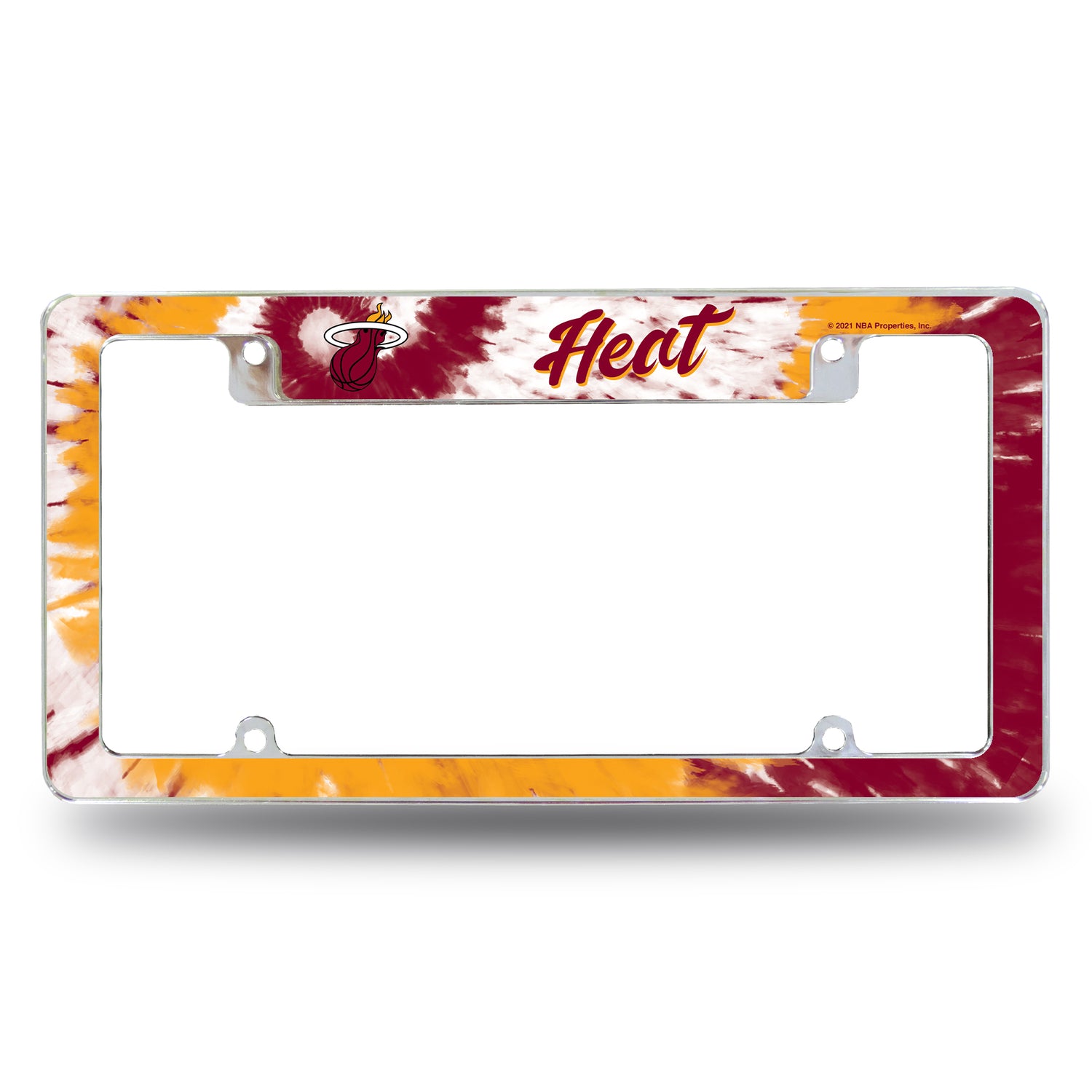 NBA Miami Heat All Over Chrome License Plate Frame Fan Gear NBA Miami Heat